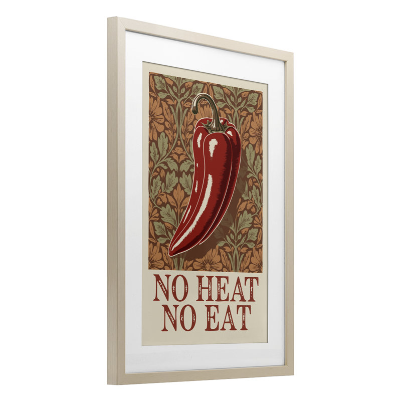 «No Heat or Eat Pepper», reproduction d'art sous verre, design par Andreas Magnusson, H 20 po x l 14 po