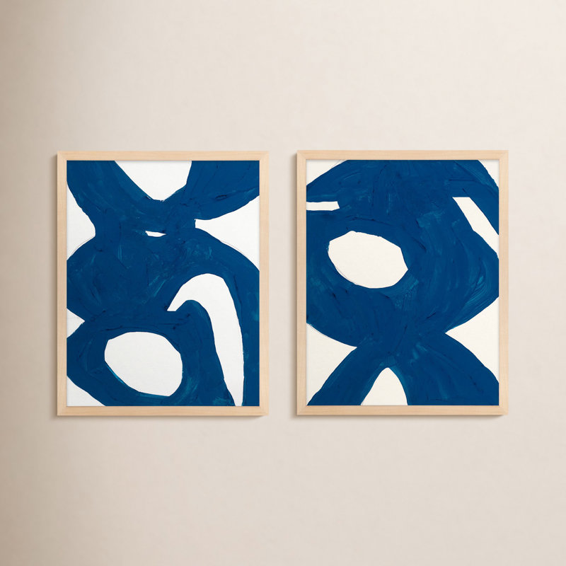 Goodall Blue Harmony, ensemble de 2 par Andrea Stokes - Ensemble de 2 reproductions de cadres photo, H 50 po x l 80 po, Brun