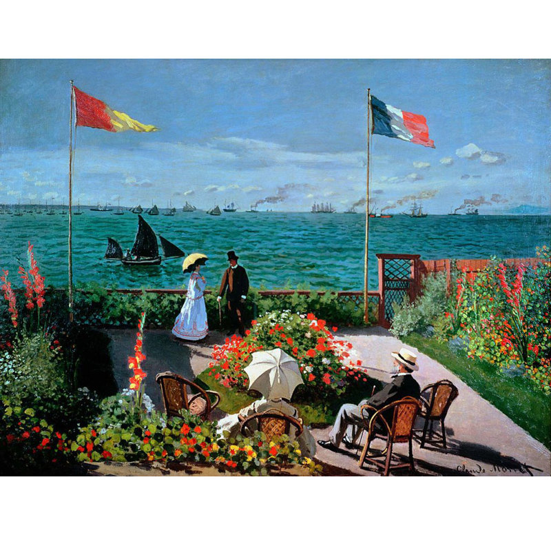 «The Terrace at Sainte-Adresse, 1867», affiche brillante, H 18 po x l 24 po