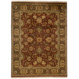 Hand Knotted Wool Oriental Area Rug in Red And Black