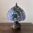 Haruko Tiffany Table Lamp Blue Stained Glass Green Leaves LED Bulb Included Dragonfly Base 10"W*10"D*14"H-935066126