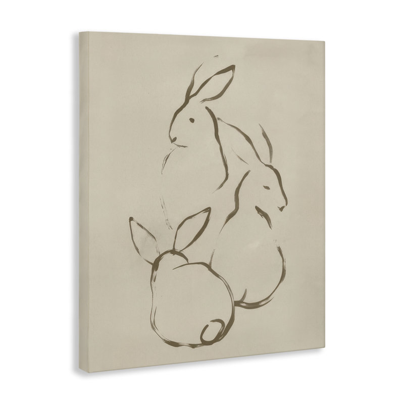 Art mural sur toile Earthtone Rabbit par June Erica Vess, H 20 po x l 16 po