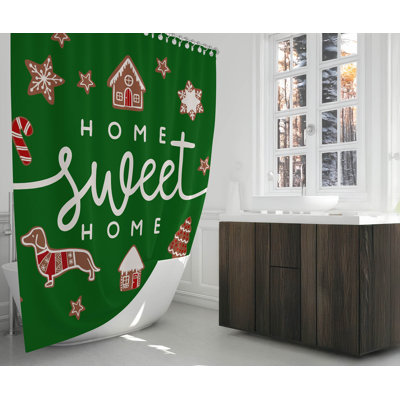 Rideau de douche ultra-mince Gingerbread Home Sweet Home
