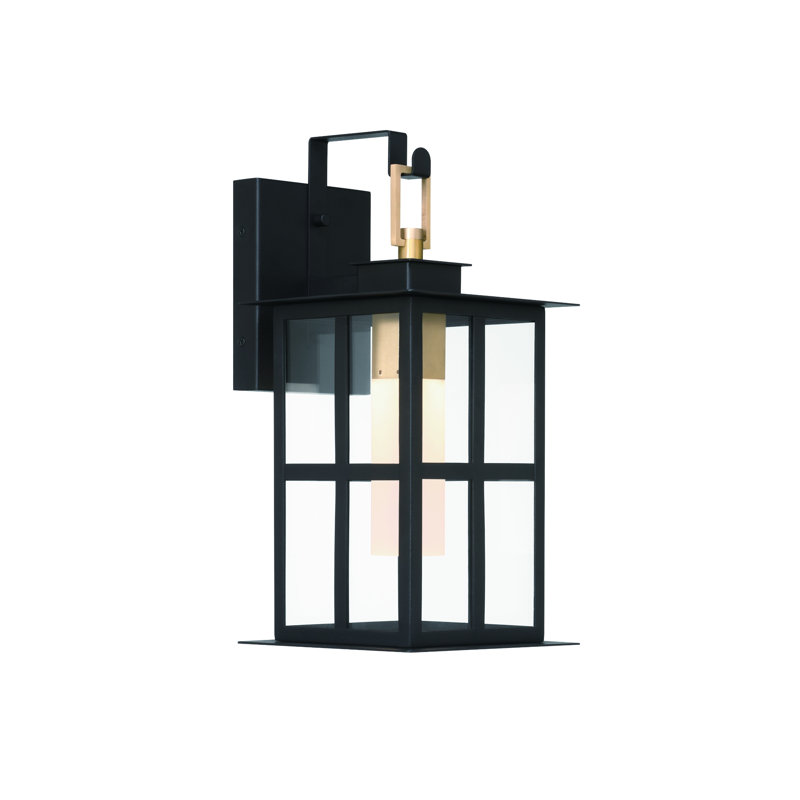 Greyson LED In Brass and Black, 16" H x 7.75" W x 7.5" D