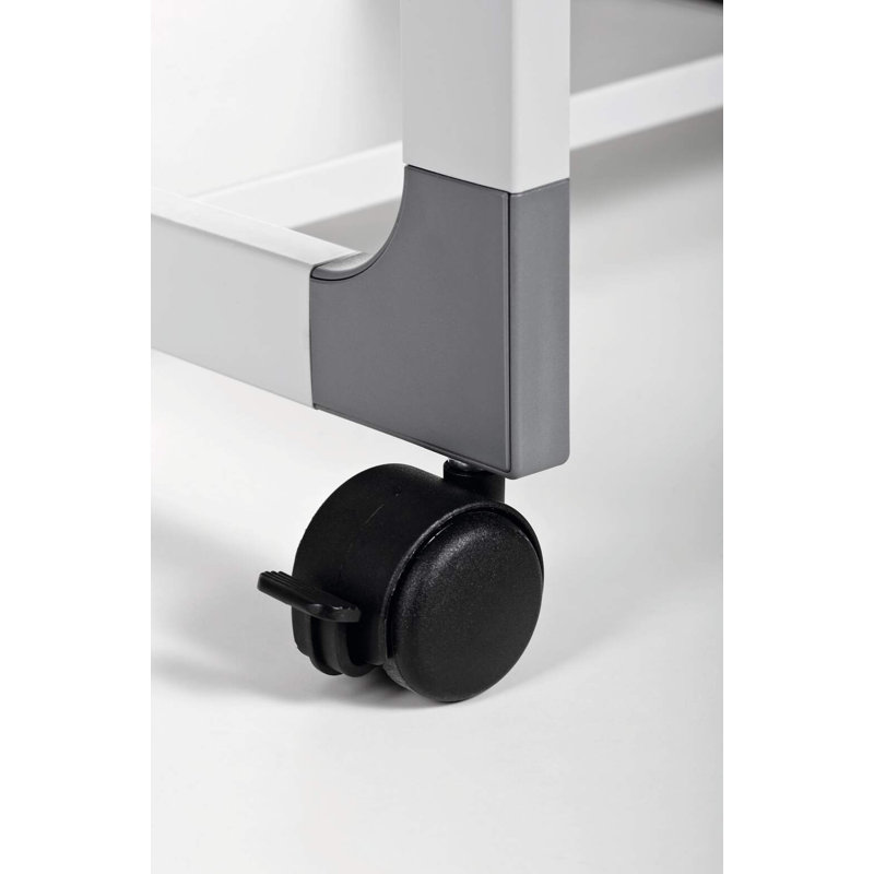 Système de chariot gris durable et multifonctionnel avec 2 surfaces planes et 4 roues, gris