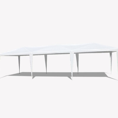 Auvent de mariage extérieur 10 pi x 30 pi - imperméable, parois latérales amovibles, polyvalent 10 x 30 pi, idéal pour les célébrations