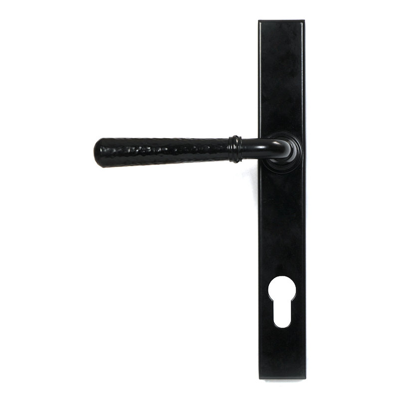 Hammered Newbury Multipoint Lock Door Handle, Black