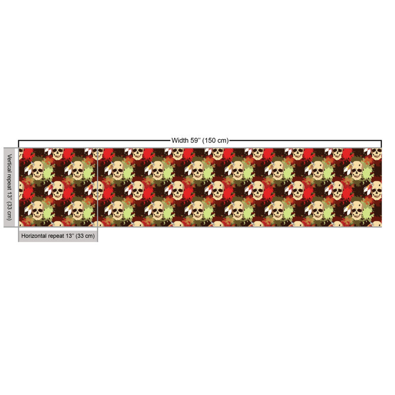 Gebhardt Skull with Feathers Tribe with Colourful Splash Fabric