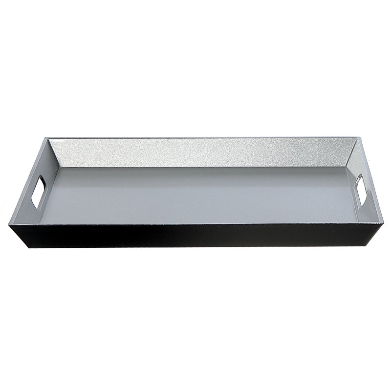 Rect. Serving Tray With Handle, Silver