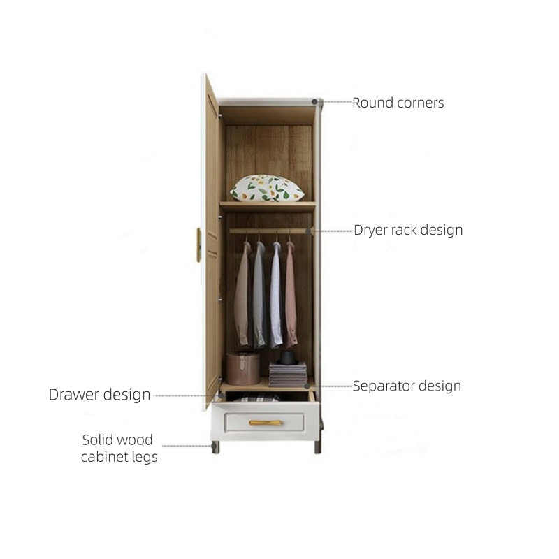 Armoire simple à porte simple, Blanc