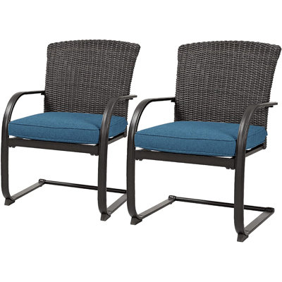 Grand Patio Outdoor Patio Seating Conversation Set Spring Motion Wicker Dining Chairs Set Of 2 -  WZY-755.0570.003.002-KA