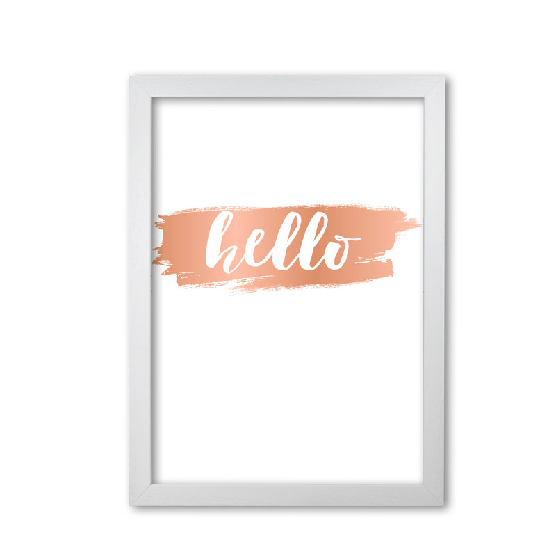 Hello - Rectangle Print, White Grain Frame, 30 cm H x 21 cm W x 5 cm D