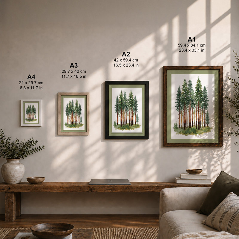 Forest Stand Botanical - Framed Print, A4 - 29.7 x 21.0 cm, Unframed