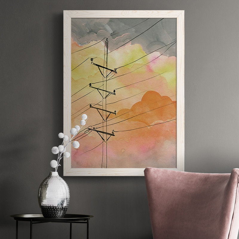 "Cloudy communication I", reproduction sur toile, Cadre blanc, H 37,5 po x l 27,5 po x P 1 po