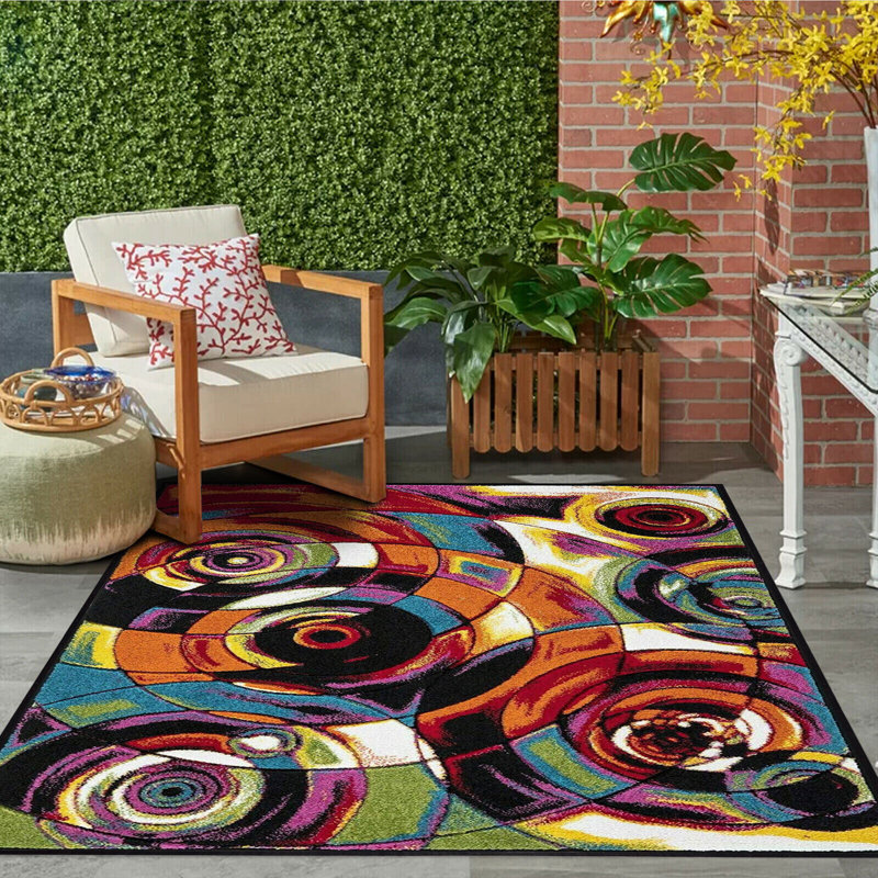 Nisbett Geometric Indoor / Outdoor Area Rug, Rectangle 200 x 290cm