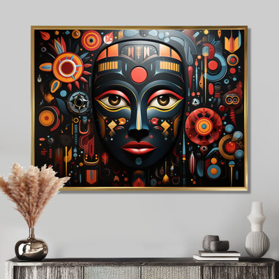 Indigène coloré masque noir - impression d'art mural africain