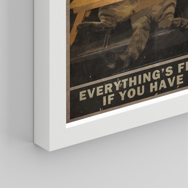 «Cute Cat Quotes Bar Sign» sur papier, Blanc, H 10 po x l 8 po