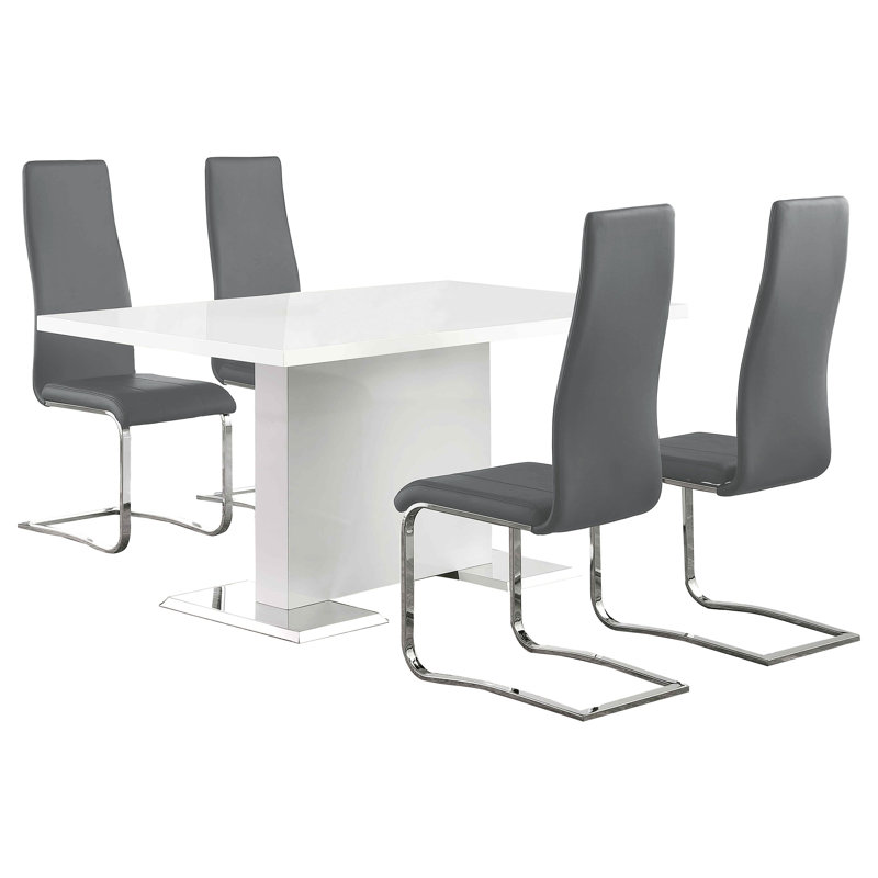 Ensemble de table de salle à manger 5 pièces Jase, Gris