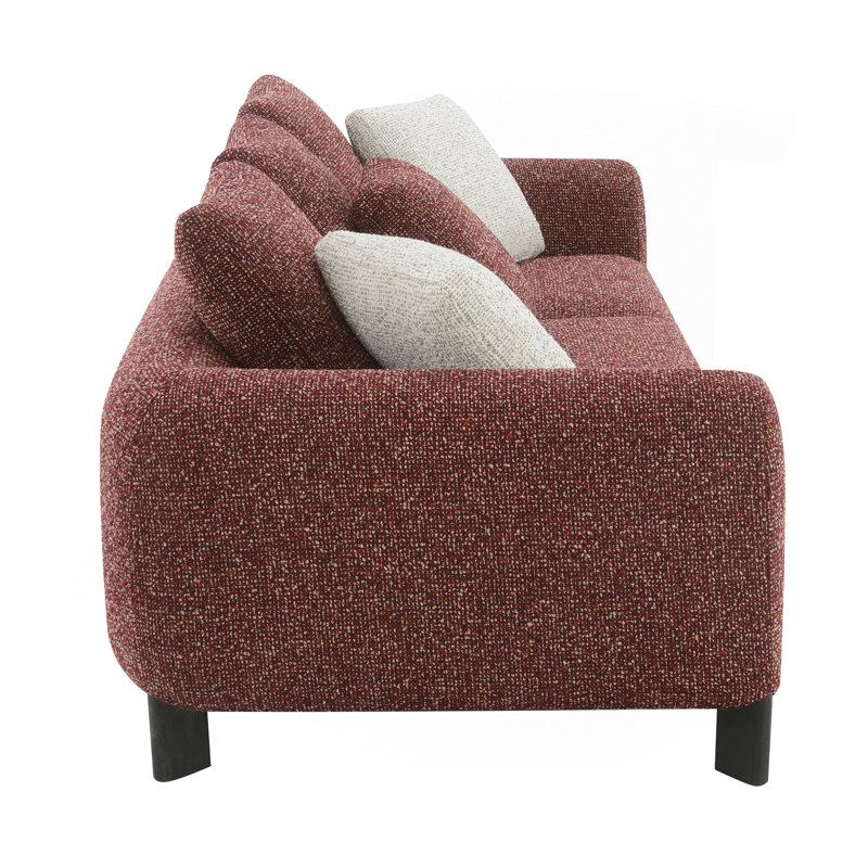 Maroon Tweed Sofa W/3 Pillows