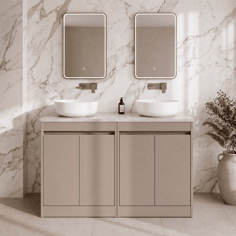 Havana 1240 mm Bathroom Vanity, Soft Linen, White
