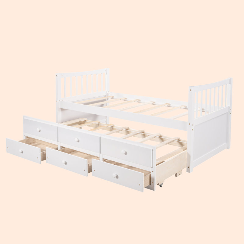 Lit plateforme simple avec rangement, Blanc