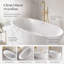 Baignoire autoportante 59 po en forme de losange en acrylique blanc brillant à motif géométrique avec trop-plein encastré et drain central - Baignoire de trempage architecturale moderne