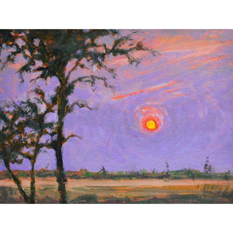 The Lilac Sky, peinture avec cadre | Acrylique sur toile | Par Mitisha Vakil