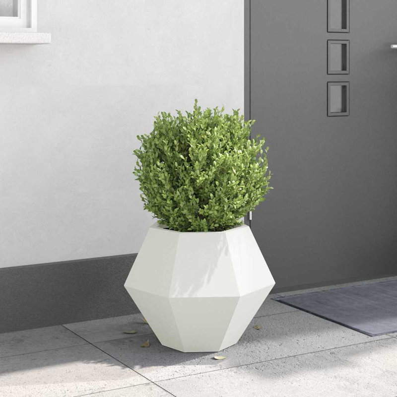  Planter Steel, White, 40cm H x 50cm W x 50cm D