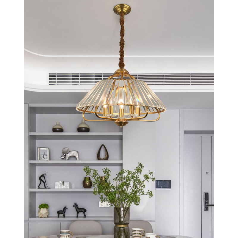 Lustre traditionnel en cristal à 5 lumières Jarone