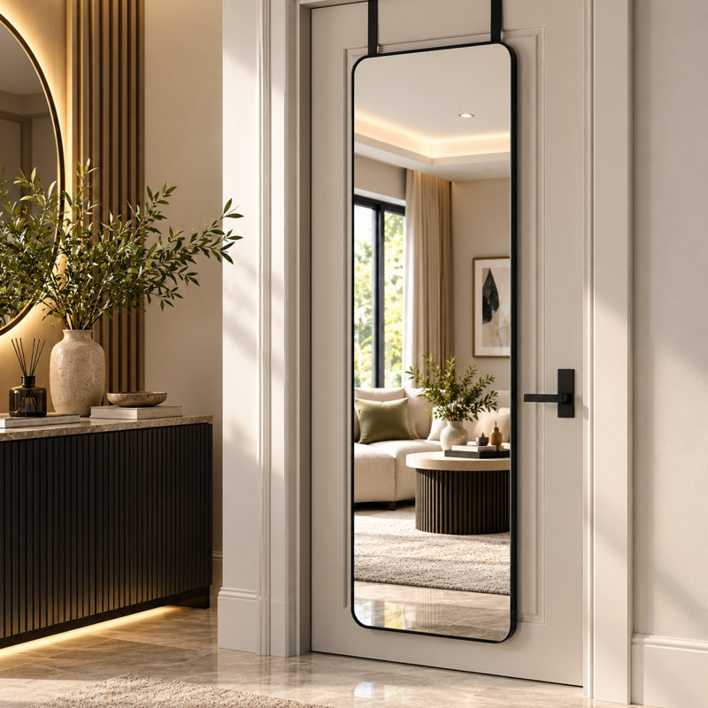 Miroir suspendu pleine longueur noir 47 po x 15,8 po