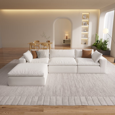 Canapé modulaire surdimensionné de 118 po avec repose-pieds modulaire avec repose-pieds 118 po, aucun assemblage requis