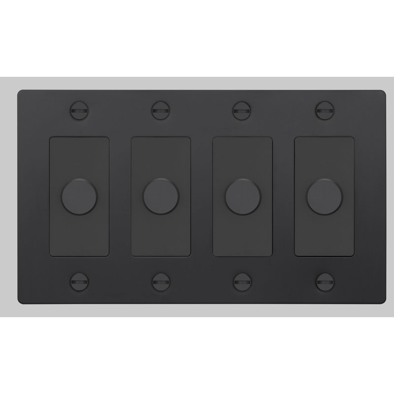 Gradateur 4G / DEL / croix / sans logo, Noir, 4 Gang