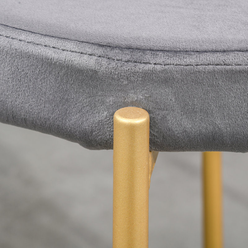 Upholstered Counter Stool with Metal Frame