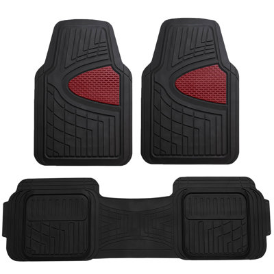 Trimmable ClimaProof Heavy Duty Tall Channel Non-Slip Rubber Floor Mats Full Set