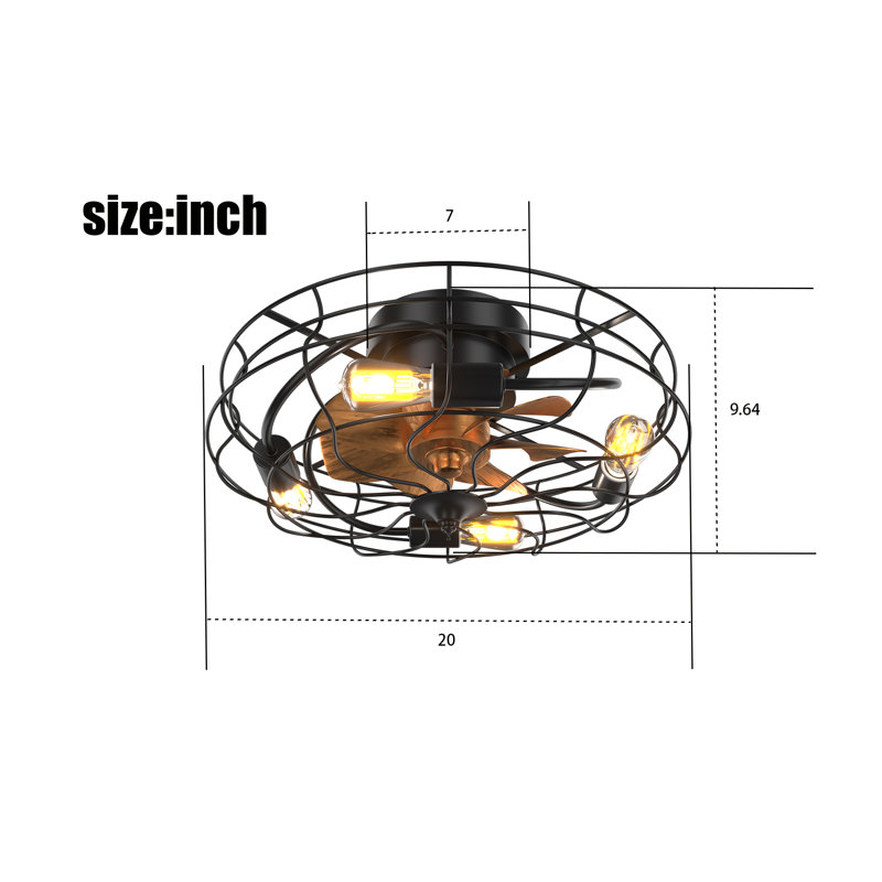 Josian 20'' Ceiling Fan with LED Lights