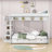 Orkin Full Over Full Size Wood Bunk Bed with Staircase,Table and 3 Drawers-196499334