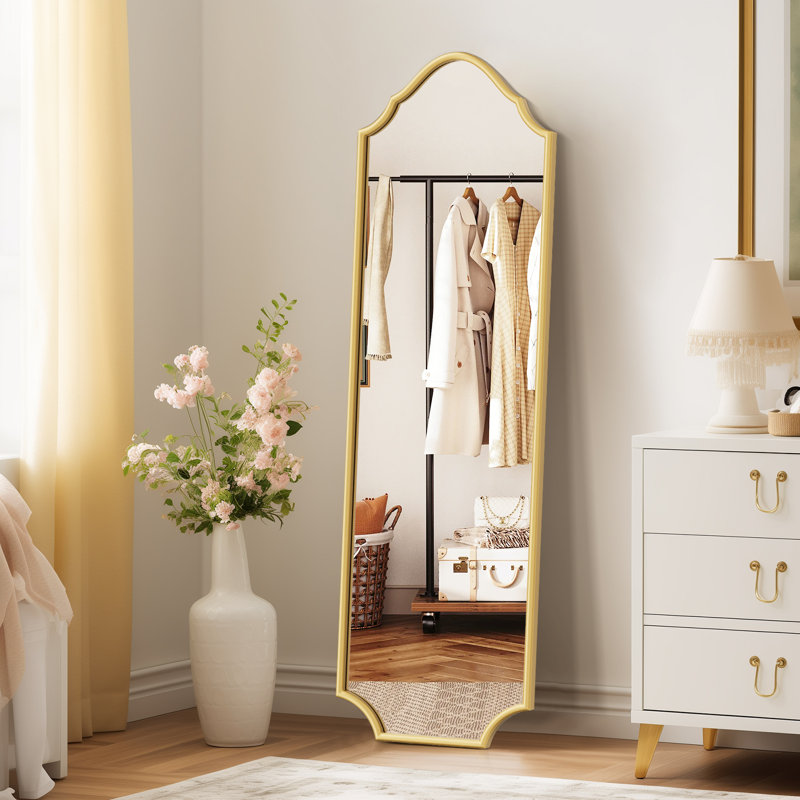 Metal Rectangle Mirror, 60" x 18", Gold