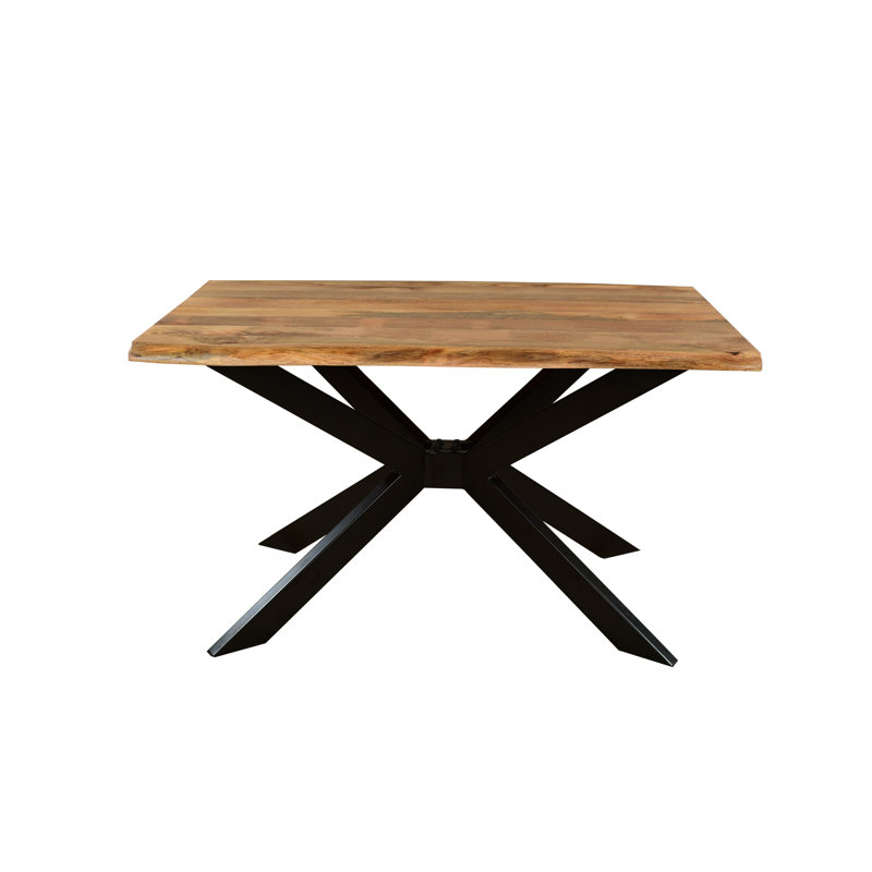 Rectangular Solid Mango Wood Dining Table, Natural Wood, H76 x L135 x W90cm
