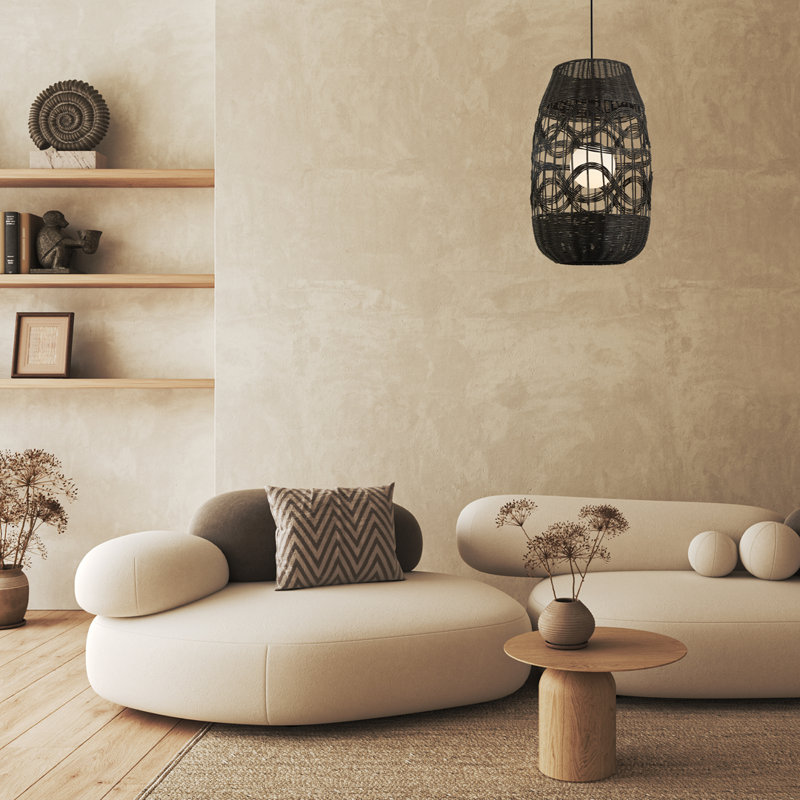Arona 1 - Light Drum Pendant, Black, Black