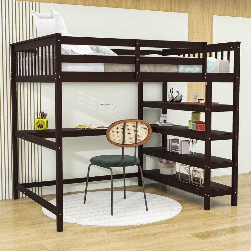 Emmerly Kids Loft Bed, Full, Espresso