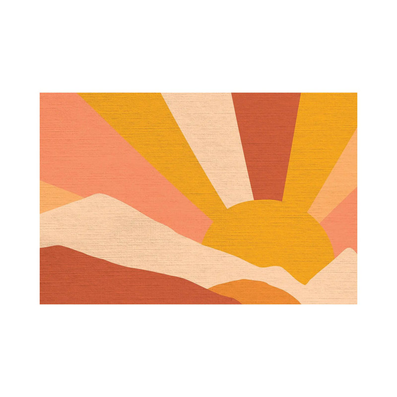 Retro Rainbow Landscape II - Print on Canvas, Wrapped Canvas, 101.6 cm H x 66.04 cm W x 1.91 cm D