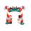 8 Foot Tall Merry Christmas Lighted Inflatable Candy Cane Archway with Santa Claus Snowman Two Penguins Gift Box Indoor / Outdoor Happy Holiday Blow Up Yard Garden Decoration