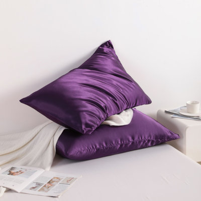 Taies d'oreiller, taies d'oreiller luxueuses en satin avec fermeture à enveloppe - NTBAY