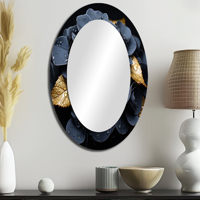 Miroir mural noir Allure Hydrangea I - Noir, 36 po x 24 po