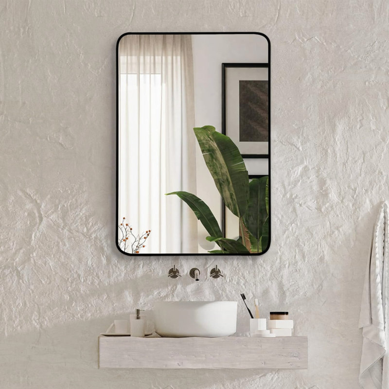 Miroir rectangulaire 22 po x 30 po, Noir