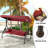 Fassold Outdoor Patio Swing Chair for 3 People, with Removable Cushion and Convertible Canopy-868087227