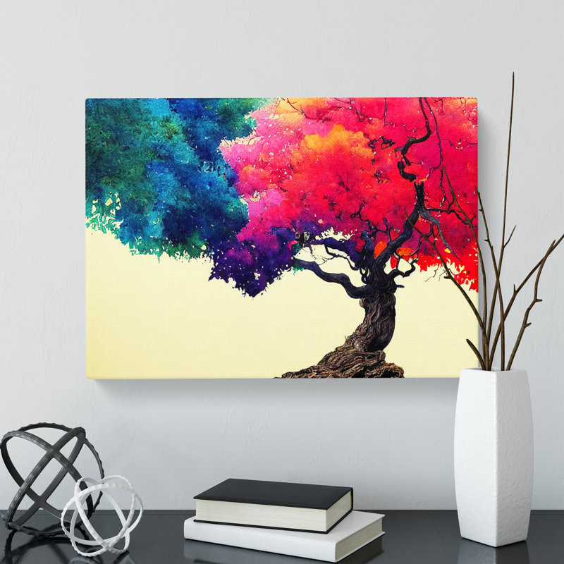 Watercolour Tree Painting Vol.3 - Wrapped Canvas, 35cm H x 50cm W x 3cm D