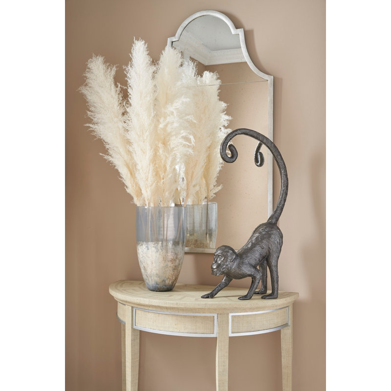 Lisa Kahn Flat Metal Beveled Wall Mirror, Antique Silver