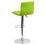 Tabouret de bar à hauteur réglable en vinyle avec dossier à coutures horizontales Clift-17896468-128921558
