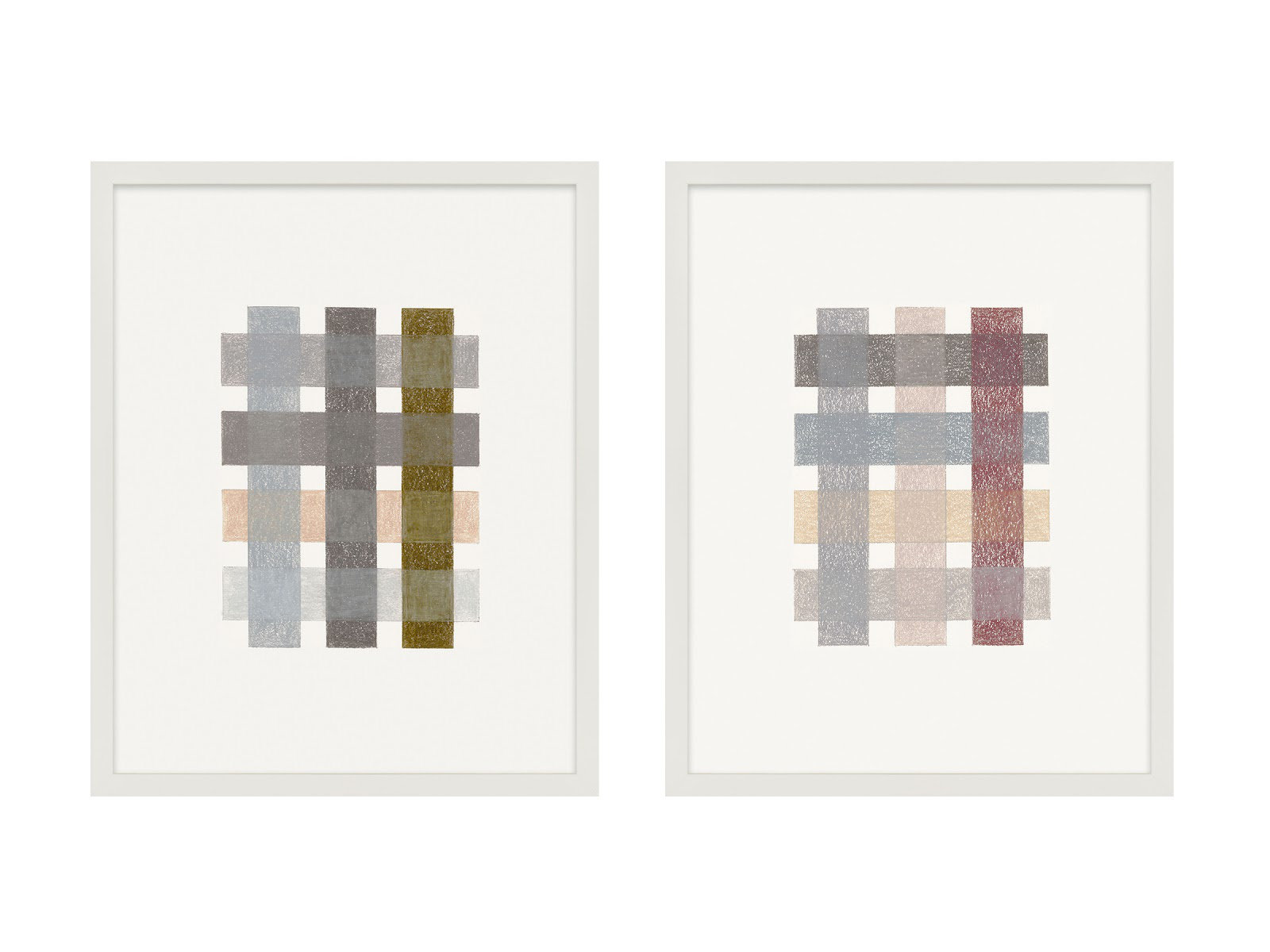 Lancel "Gridlock Vertical" Print by Beth James, 30'' H X 48'' W X 1.25'' D, White Framed